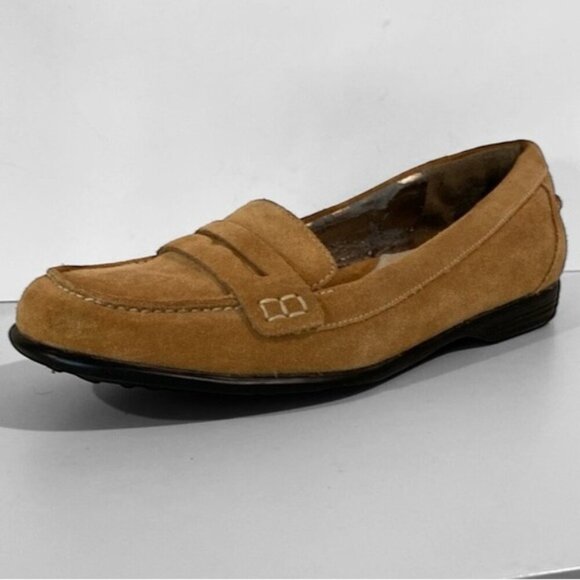 Rockport Shoes - Women’s Tan Suede Penny Loafers